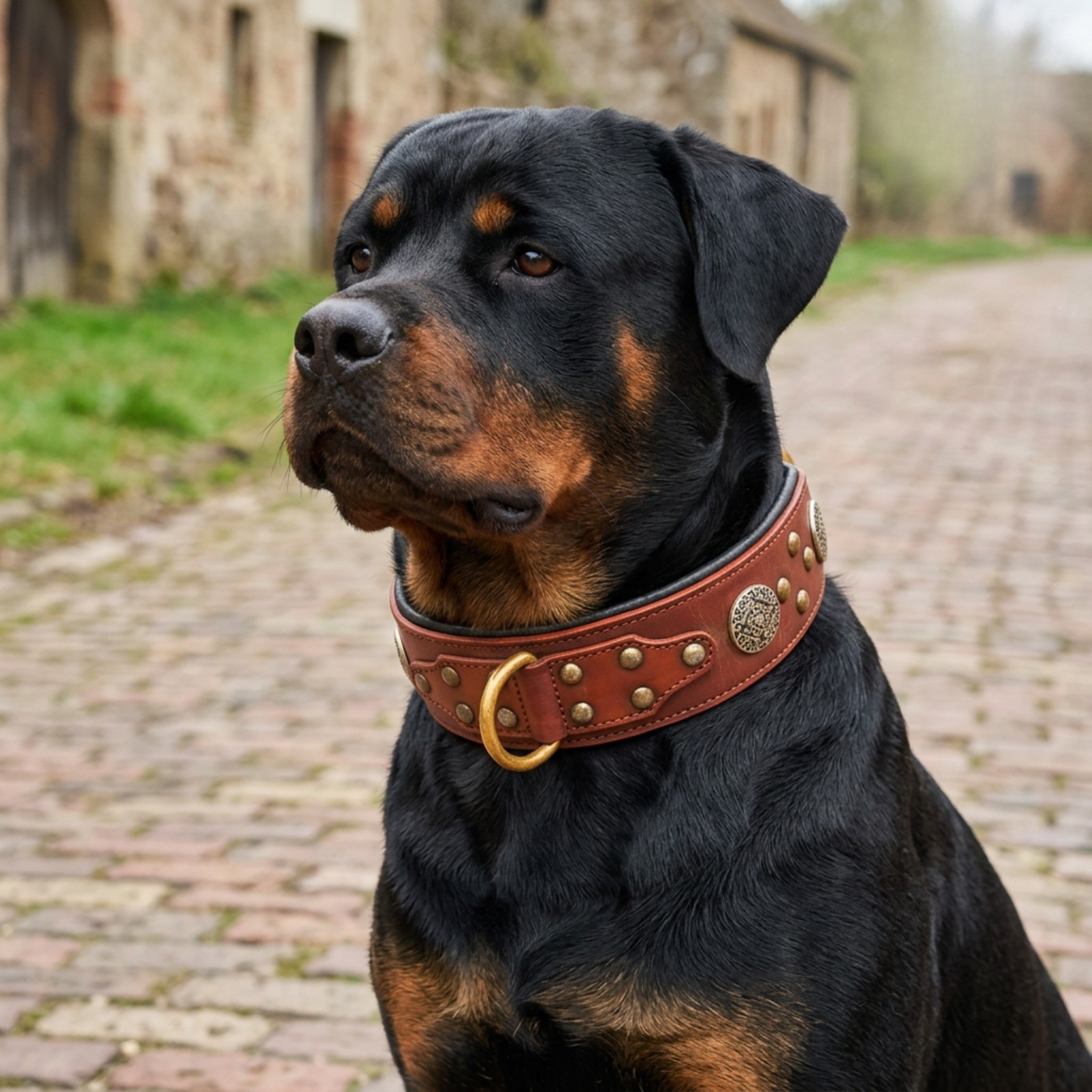 Dog wearing Barkley Pet leather collar